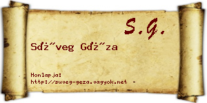 Süveg Géza névjegykártya